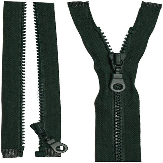 Open-End Zipper with Plastic Teeth Riri 60cm Length Dark Green Y890