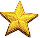 Iron-on Patch Stamp Star Yellow 4.5cm X 4.5cm 1pc