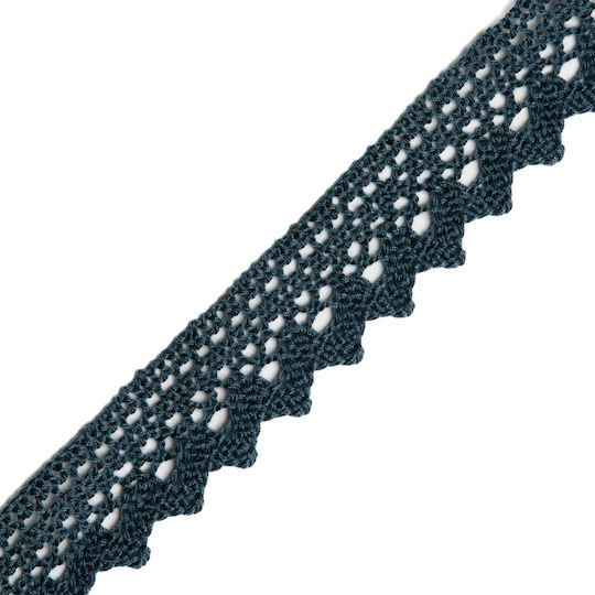 Dunkelgraue Polyester-Klöppelspitze 2,5 cm pro Meter
