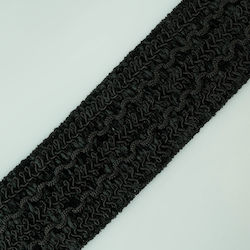 Τρέσα Chenille Rayon Μαύρο 6 Cm Μέτρο
