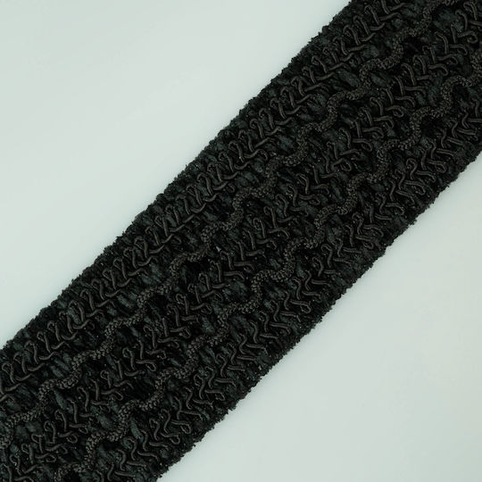 Τρέσα Chenille Rayon Μαύρο 6 Cm Μέτρο