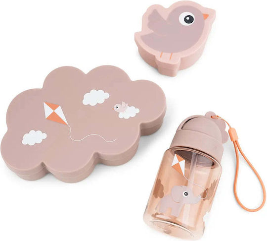 Done by Deer Feeding Set made of Plastic with Non-Slip Base Pink 4pcs for 6+ months