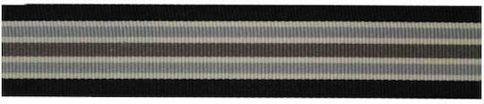 Grosgrain Ribbon Stripes 2.4cm Width Black Grey Shades Price Per Meter
