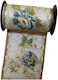Floral Fabric Ribbon with Gold Thread Ecru 16.5cm Width Price Per Meter