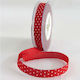 Stoffband Polka Dot 1,2cm x 18,20m Rot