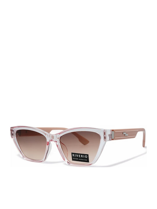 Riverio Women's Sunglasses with Transparent Plastic Frame and Transparent Gradient Lens RVW25055