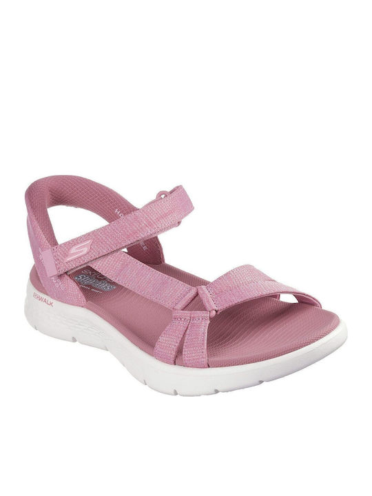 Skechers Go Walk Flex Γυναικεία Σανδάλια Ροζ