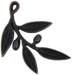 Metall-Olivenzweig Set/6 3,2x4,1cm Kupfer