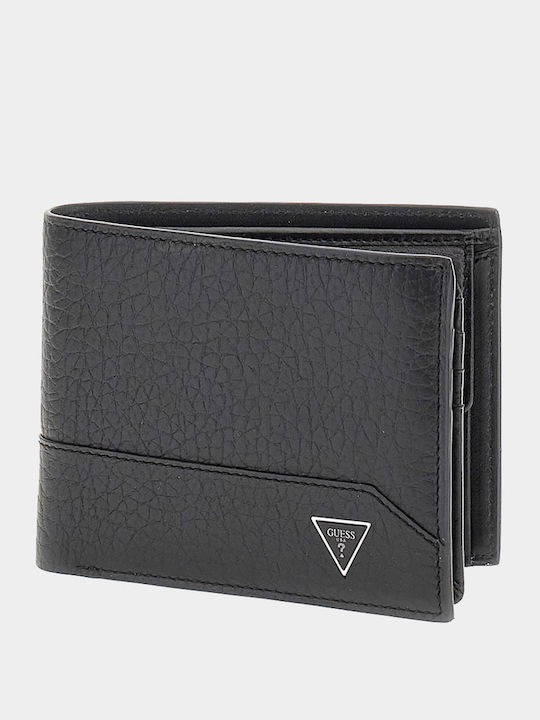 Boston Leather Men's Wallet Coins Black