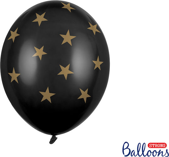 Set of 5 Balloons Latex Black Stars 30cm