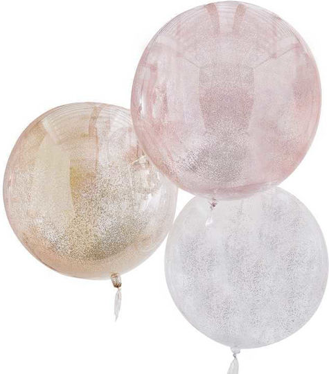 Set of 3 Balloons Latex Rose Gold Jumbo Round 56cm