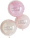 Set of 3 Balloons Latex Pink Pastel 45cm