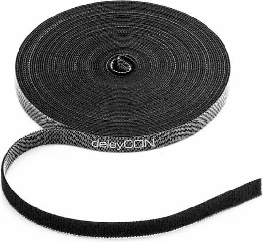 DeleyCON Αυτοκόλλητη Ταινία Χριτς Χρατς Μαύρη 10mm