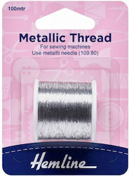 Metallic Nähgarn Silber Hemline