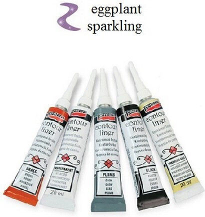 Contur Liner Relief Embosat Pentart 20ml Vinete Sclipitor