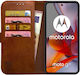 Rosso Element Pu Wallet Δερματίνης Καφέ (Moto G75)