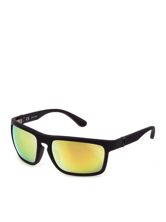 Police Unisex Sunglasses with Black Frame and Black Mirror Lens SPLF63U 28G