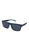 Under Armour Acetech Unisex Sunglasses with Blue Horn-Rimmed Frame and Blue Lenses