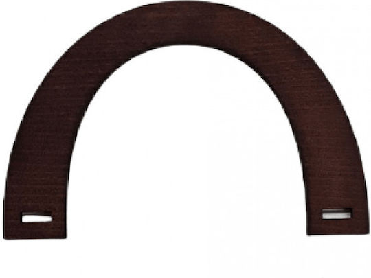 Holzgriff für Tasche Dunkelbraun Blütenblatt 30,5x17cm 2 Stück
