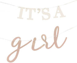 Decorative Paper Party Garland "it's A Girl" 1.5m Gingerray