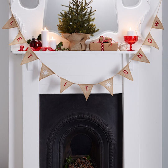 Burlap Garland "Let It Snow" 2.5m