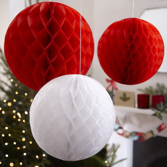 Weihnachts-Waben-Set, 3-teilig, Rot Weiß