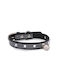 Dog Collar Grey Studs Neck 22-32cm