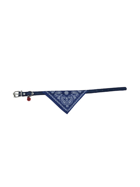 Hund/Katzen Halsband 30cm Bandana Glocke Blau