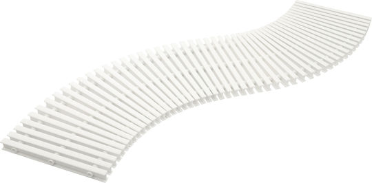 Grătar flexibil antiderapant Micplast, dublu față, lățime 29,5 cm, siguranță în trei puncte, lungime 1 m, alb