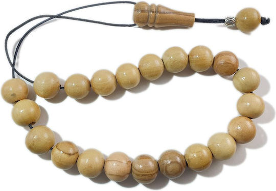 Wooden Worry Beads with 21 Beads From Natural Beige 1.4cm