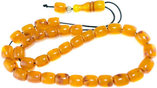 Resin Worry Beads with 33 Beads With Pieces Orange