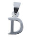 925 Silver Pendant Letter D