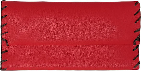 Unisex Vegan Leather Tobacco Pouch with Magnetic Closure Red