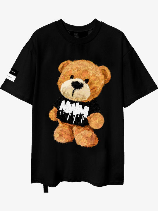 Mod Wave Movement Teddy T-shirt Black