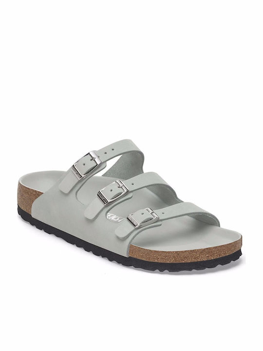 Birkenstock Florida Δερμάτινα Σανδάλια Γκρι