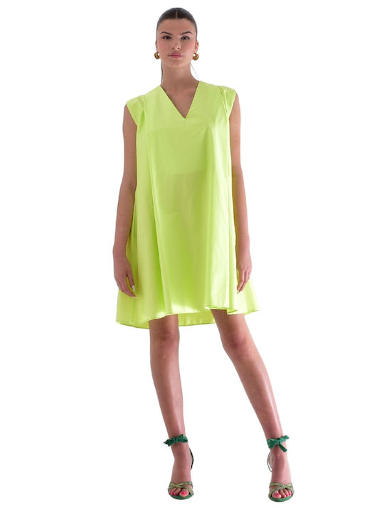 Καλοκαιρινό Mini Φόρεμα για Γάμο / Βάπτιση Lime