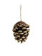 Hanging Hanging Ornament Pine Gold with Glitter
