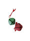 Decorative Hanging Bell Ornament Metallic Red 3x3cm Set 6pcs