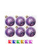 Glänzend Hängendes Kugel Ornament Ornament Kunststoff Gelb 10cm Set 6Stück
