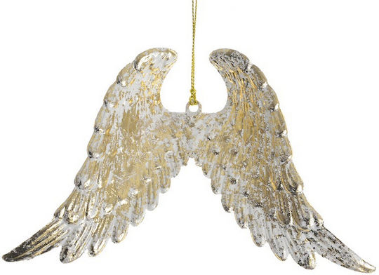 Hanging Angel Wings Gold with Glitter