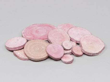 Wooden Tree Trunk Slice 330g Mixed Sizes Pink