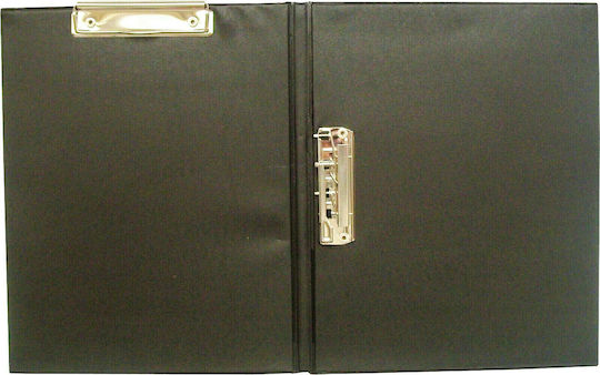 Double Clipboard Conference Folder Leather Cover 806 A4 Black