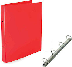 Папка PP с 4 ринга 23x32x2.3см 03 червена