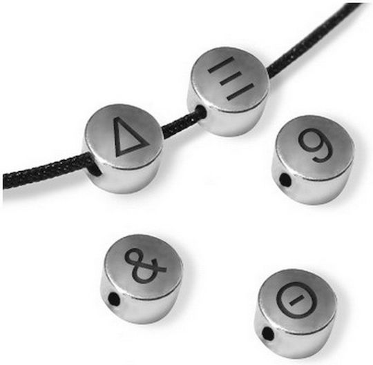 Metallischer Schiebebuchstabe "θ" 7mm/4,4mm Ø2mm Stk