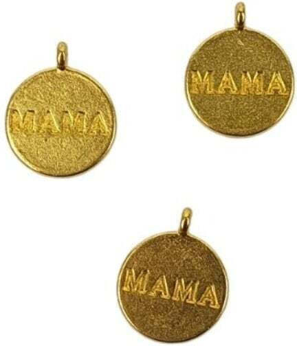 Set decorativ metalic „Mom”/50 bucăți 1,5cm auriu