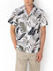 Charles Poplin Short-sleeved Cotton Shirt Khaki