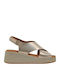 Women's Leather Platform Shoes Beige