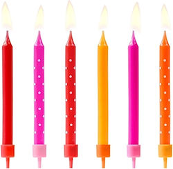 Κεράκια Birthday Candles Colourful Mix 6cm 6 Τεμάχια