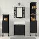 vidaXL Blat Blat fără Lavoar, cu Oglindă & Coloană Black Oak