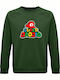 Sweatshirt Unisex Organic " Super Daddio Super Mario Dad " Dark Green